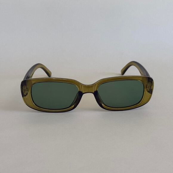 Other Accessories - Y2K Green Clout Goggles Rounded Square Sunglasses Unisex Retro UVA UVB